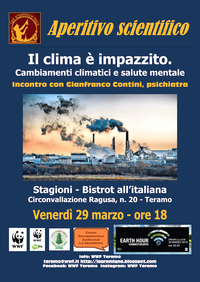 Café scientifique Teramo, terzo appuntamento con gli Aperitivi scientifici del WWF: cambiamenti climatici e salute mentale