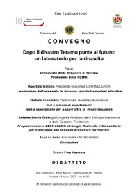 Convegno “Dopo il disastro Teramo punta al futuro: un laboratorio per la rinascita”