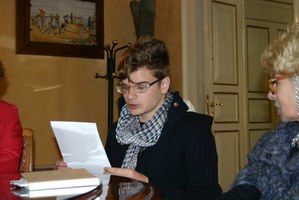 uno degli alunni che ha composto un testo poetico in tema con la giornata: Cristian Alessandrini Biondi