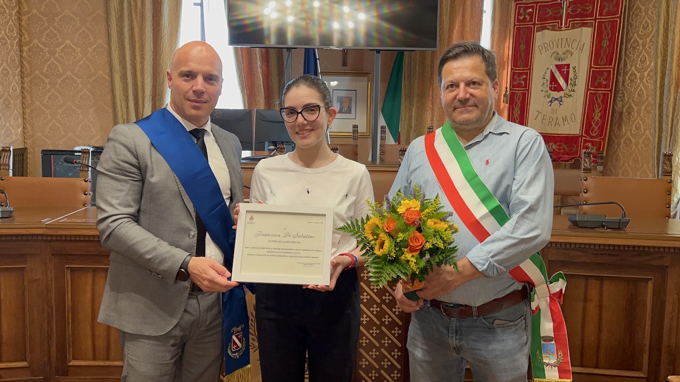 presidente D'Angelo   Francesca Di Sabatino   sindaco Andrea Ianni 