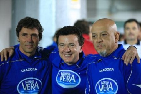 il cantante Pupo alla partita del cuore
