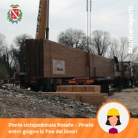 #cantieriaperti Ponte ciclopedonale Roseto-Pineto: arrivati i materiali, entro giugno la fine dei lavori