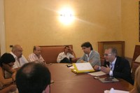 Gli amministratori di Notaresco in un altro momento della conferenza stampa convocata in Provincia
