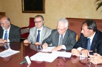 Il presidente Catarra, il commissario Santori e l'assessore regionale Di Paolo