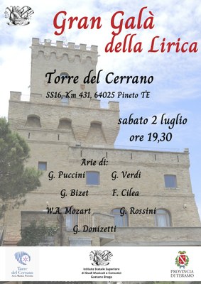 Gran Galà della Lirica alla Torre del Cerrano il prossimo sabato 2 luglio • INGRESSO LIBERO