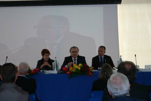 Il presidente Catarra e l'ass. Marconi durante i saluti