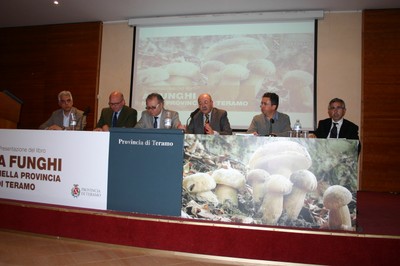 il presidente Catarra, l'assessore Di Michele, il direttore della Biblioteca Ponziani, Giovanni castiglione, Roberto Zilli, Bruno De Ruvo