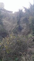 Vista della frana a Castiglione Messer raimondo