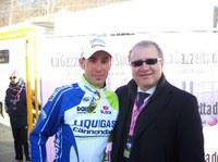 Il presidente Catarra con il vincitore, Nibali