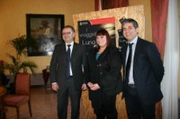 Da sinistra il presidente Valter Catarra, la regista Mariangela Fasciocco ed il sindaco di Castellalto Vincenzo Di Marco