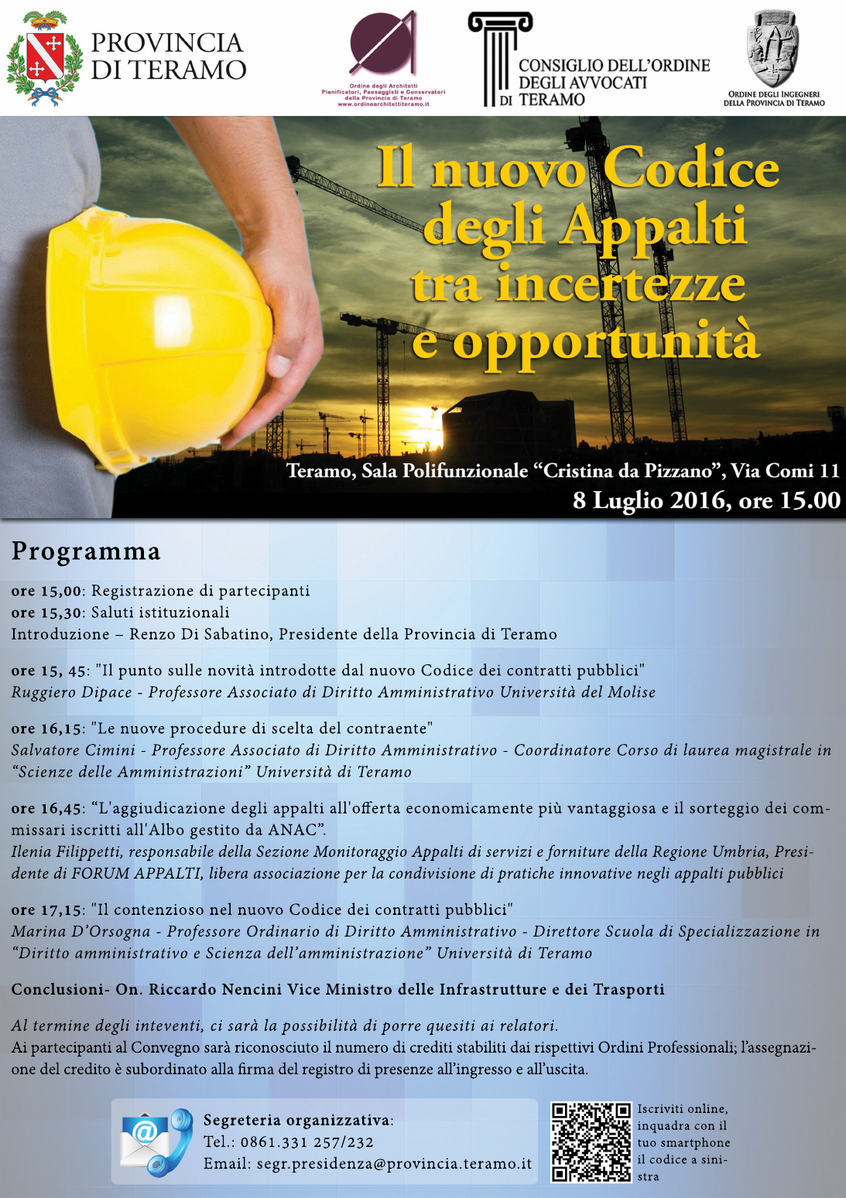 Convegno Il Nuovo Codice degli Appalti fra incertezze e opportunità