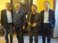 Nella foto da dx: l'assessore Vincenco Falasca, il presidente Valter Catarra, l'architetto Marco De Annuntiis, l'architetto Giuliano Di Flavio