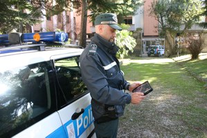 il tablet collegato alla telecamera esterna