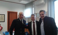 Il comandante Ufficio Circondariale Marittimo Sandro Pezzuto, il presidente della Provincia Renzo Di Sabatino e il presidente dell'Ente Porto Paolo Vasanella