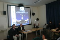 Il Vicepresidente, Renato Rasicci, e il Presidente della sezione italiana dell'Istituto internazionale del teatro del Mediterraneo, Leandro Di Donato, alla conferenza