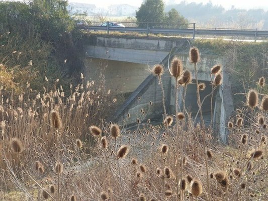 Primi danni sulle provinciali per il traffico intenso: uno sfondamento di rilevato sulla provinciale 28 all'uscita del casello autostradale di Pineto/Atri 