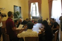Un momento della conferenza stampa