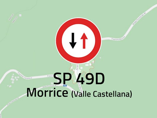 Senso unico alternato sulla provinciale 49D a Morrice di Valle Castellana