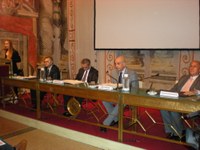 Da sinistra, Valter Catarra, Nazario Pagano, l'On. Paolo Tancredi e Doriano Di Benedetto